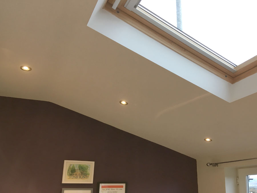 downlights in pitched roof